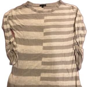 Women’s white and gray striped RXB sweater size M